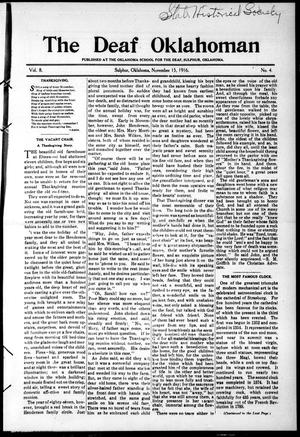 The Deaf Oklahoman (Sulphur, Okla.), Vol. 8, No. 4, Ed. 1 Wednesday, November 15, 1916