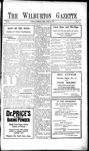 The Wilburton Gazette (Wilburton, Okla.), Vol. 13, No. 11, Ed. 1 Friday, October 13, 1911