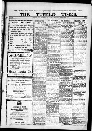 The Tupelo Times. (Tupelo, Okla.), Vol. 7, No. 43, Ed. 1 Thursday, February 1, 1912