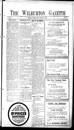 The Wilburton Gazette (Wilburton, Okla.), Vol. 13, No. 29, Ed. 1 Friday, February 16, 1912