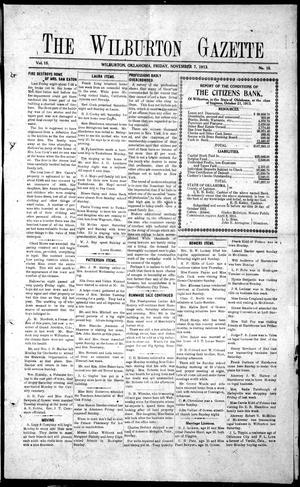 The Wilburton Gazette (Wilburton, Okla.), Vol. 15, No. 15, Ed. 1 Friday, November 7, 1913