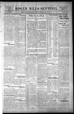 Primary view of object titled 'Roger Mills Sentinel. (Cheyenne, Okla.), Vol. 7, No. 42, Ed. 1 Thursday, November 27, 1913'.