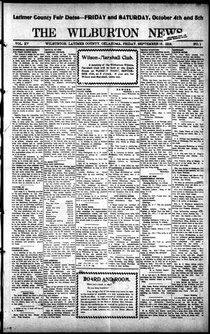 The Wilburton News. (Wilburton, Okla.), Vol. 15, No. 1, Ed. 1 Friday, September 13, 1912