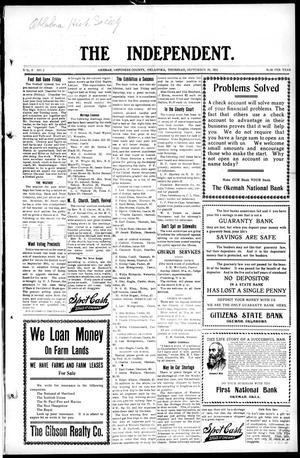 The Independent. (Okemah, Okla.), Vol. 9, No. 2, Ed. 1 Thursday, September 26, 1912
