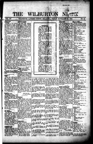 Primary view of object titled 'The Wilburton News. (Wilburton, Okla.), Vol. 15, No. 12, Ed. 1 Friday, November 29, 1912'.