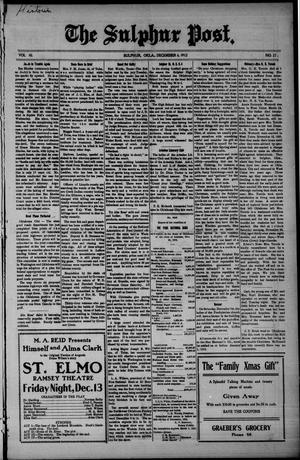 The Sulphur Post. (Sulphur, Okla.), Vol. 10, No. 27, Ed. 1 Friday, December 6, 1912
