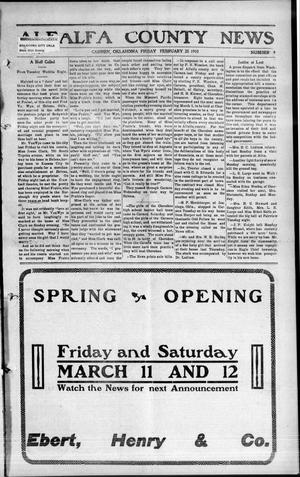 Alfalfa County News (Carmen, Okla.), Vol. 12, No. 9, Ed. 1 Friday, February 25, 1910