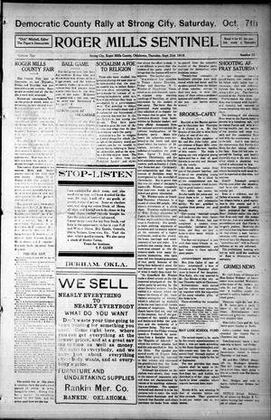 Roger Mills Sentinel (Strong City, Okla.), Vol. 10, No. 33, Ed. 1 Thursday, September 21, 1916