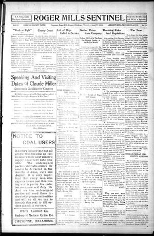 Roger Mills Sentinel (Cheyenne, Okla.), Vol. 12, No. 21, Ed. 1 Thursday, June 27, 1918