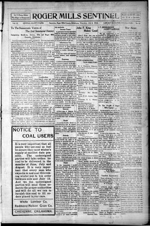 Roger Mills Sentinel (Cheyenne, Okla.), Vol. 12, No. 22, Ed. 1 Thursday, July 4, 1918