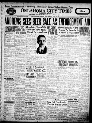 Primary view of object titled 'Oklahoma City Times (Oklahoma City, Okla.), Vol. 36, No. 293, Ed. 6 Thursday, April 15, 1926'.