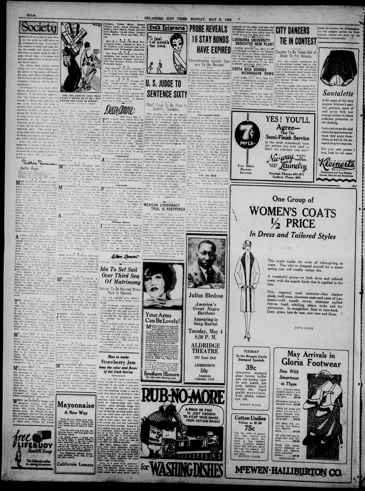 Oklahoma City Times (Oklahoma City, Okla.), Vol. 36, No. 308, Ed. 3 Monday, May 3, 1926
                                                
                                                    [Sequence #]: 4 of 24
                                                