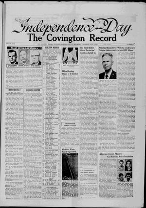Primary view of object titled 'The Covington Record (Covington, Okla.), Vol. 43, No. 19, Ed. 1 Thursday, July 3, 1958'.