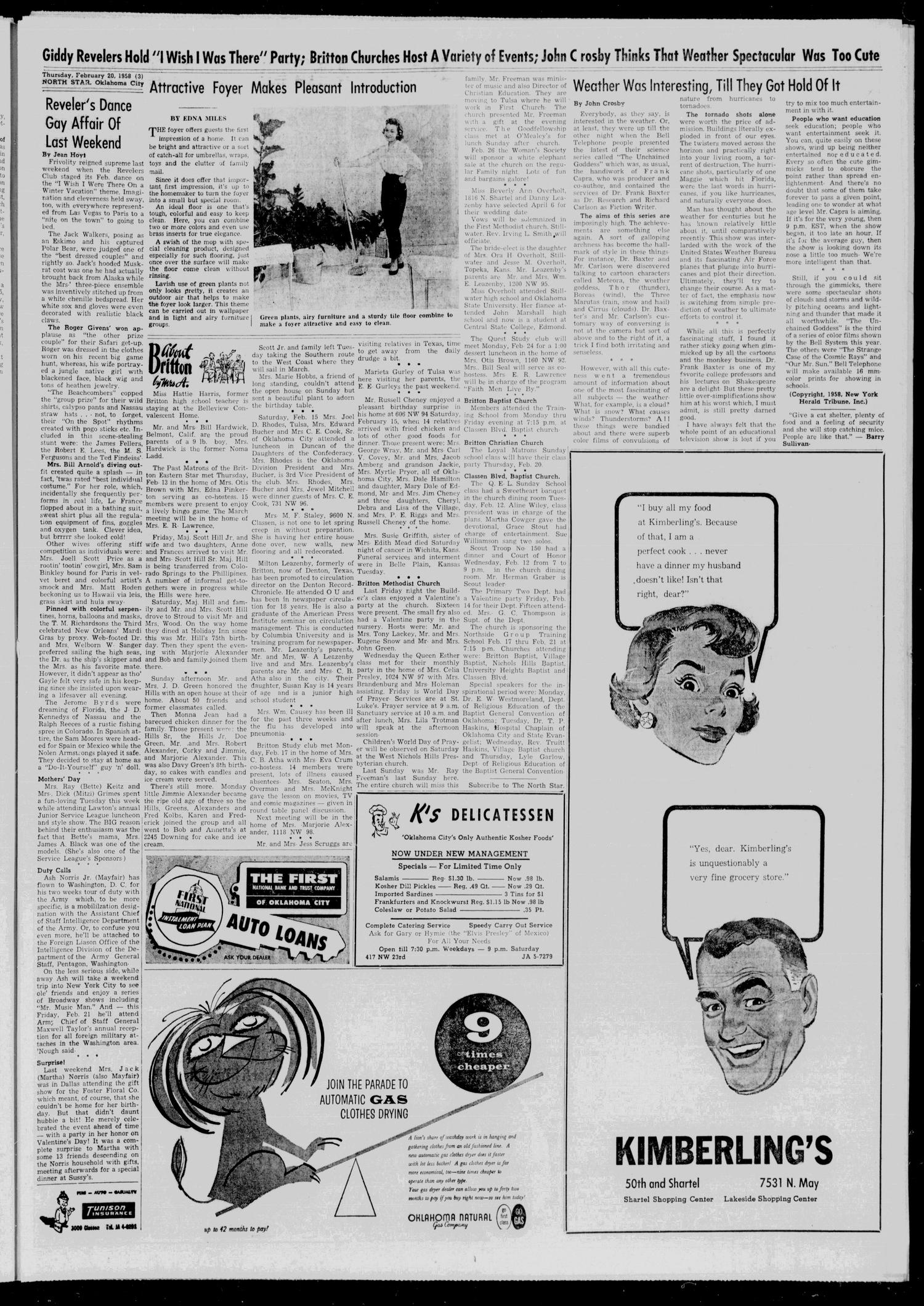 North Star (Oklahoma City, Okla.), Vol. 43, No. 32, Ed. 1 Thursday, February 20, 1958
                                                
                                                    [Sequence #]: 3 of 6
                                                