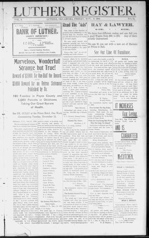 Luther Register. (Luther, Okla. Terr.), Vol. 8, No. 15, Ed. 1 Friday, November 9, 1906