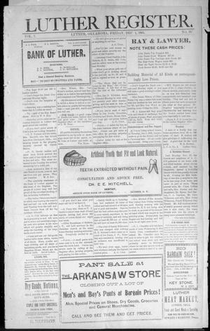 Luther Register. (Luther, Okla. Terr.), Vol. 7, No. 19, Ed. 1 Friday, December 1, 1905