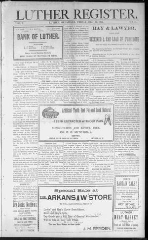 Luther Register. (Luther, Okla. Terr.), Vol. 7, No. 21, Ed. 1 Friday, December 15, 1905