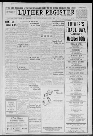 Primary view of object titled 'Luther Register (Luther, Okla.), Vol. 37, No. 16, Ed. 1 Thursday, October 8, 1936'.
