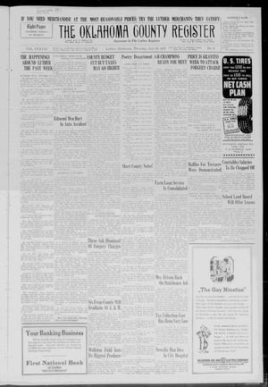 Primary view of object titled 'The Oklahoma County Register (Luther, Okla.), Vol. 38, No. 6, Ed. 1 Thursday, July 29, 1937'.