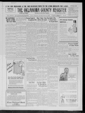 Primary view of object titled 'The Oklahoma County Register (Luther, Okla.), Vol. 38, No. 40, Ed. 1 Thursday, March 24, 1938'.