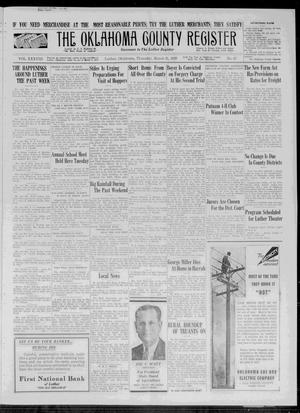 Primary view of object titled 'The Oklahoma County Register (Luther, Okla.), Vol. 38, No. 41, Ed. 1 Thursday, March 31, 1938'.
