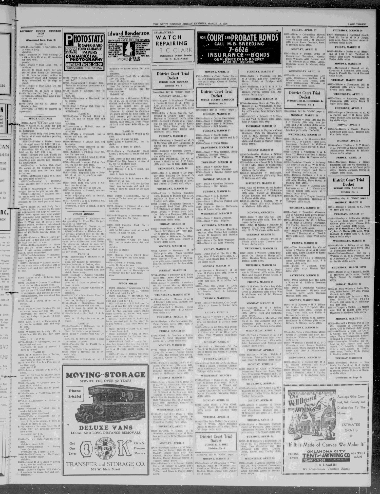 The Daily Record (Oklahoma City, Okla.), Vol. 33, No. 63, Ed. 1 Friday, March 13, 1936
                                                
                                                    [Sequence #]: 3 of 12
                                                