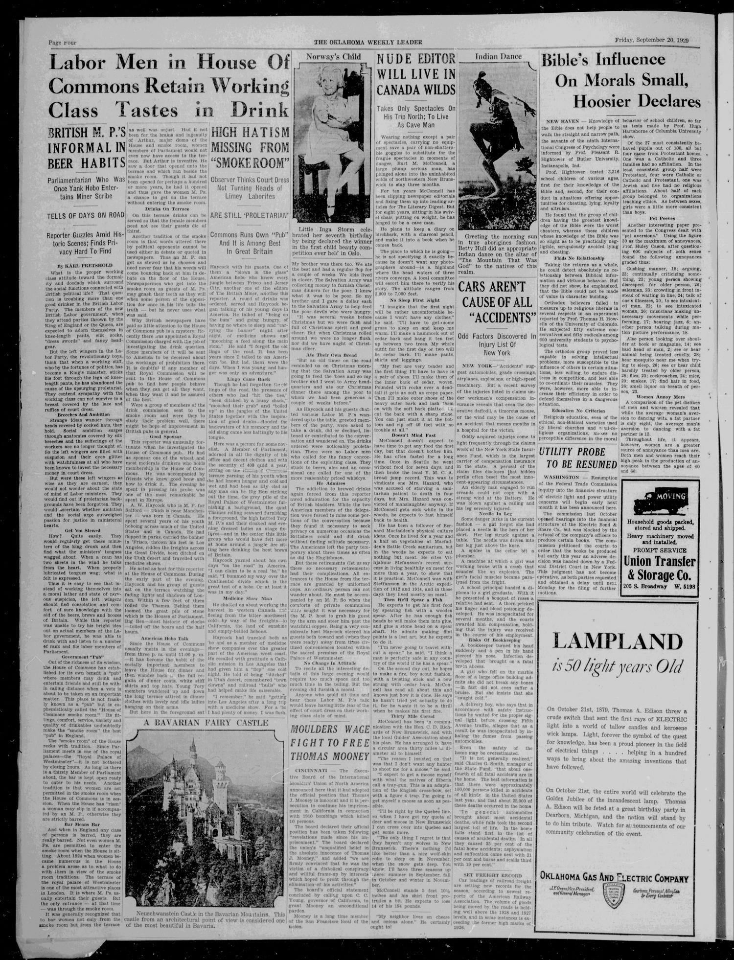 The Oklahoma Weekly Leader (Oklahoma City, Okla.), Vol. 11, No. 5, Ed. 1 Friday, September 20, 1929
                                                
                                                    [Sequence #]: 4 of 6
                                                
