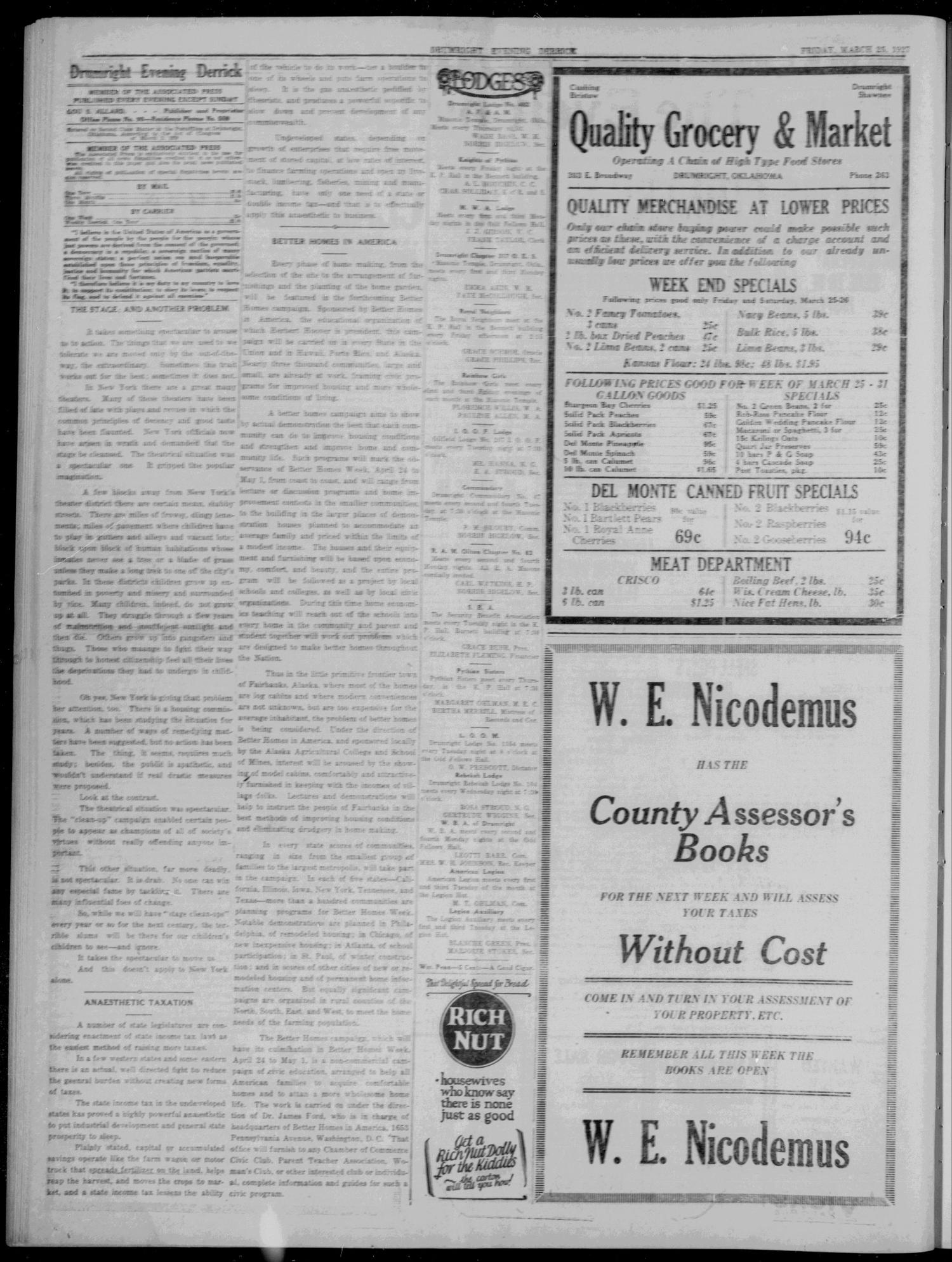 The Evening Derrick (Drumright, Okla.), Vol. 12, No. 254, Ed. 1 Friday, March 25, 1927
                                                
                                                    [Sequence #]: 2 of 6
                                                