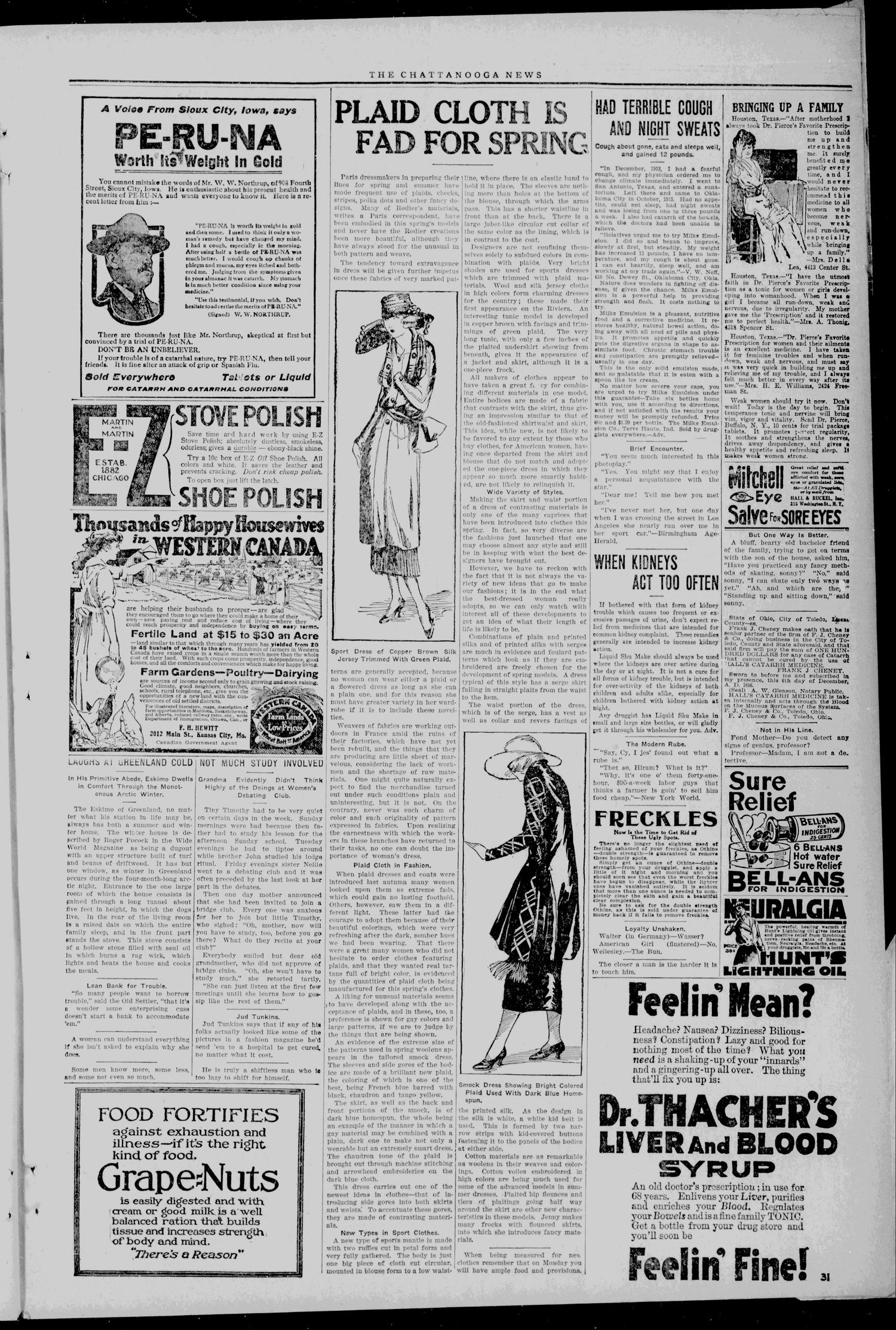 The Chattanooga News. (Chattanooga, Okla.), Vol. 14, Ed. 1 Thursday, April 15, 1920
                                                
                                                    [Sequence #]: 3 of 4
                                                