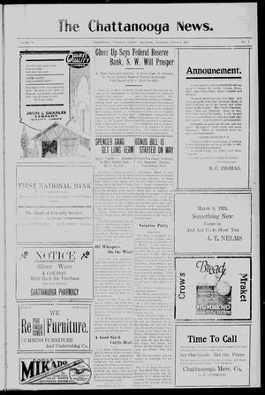 Primary view of object titled 'The Chattanooga News. (Chattanooga, Okla.), Vol. 19, No. 2, Ed. 1 Thursday, March 6, 1924'.