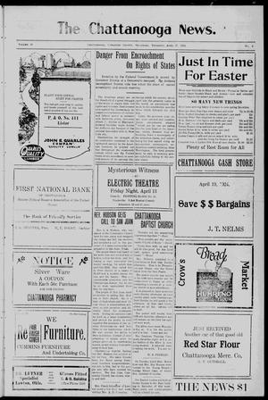 Primary view of object titled 'The Chattanooga News. (Chattanooga, Okla.), Vol. 19, No. 8, Ed. 1 Thursday, April 17, 1924'.