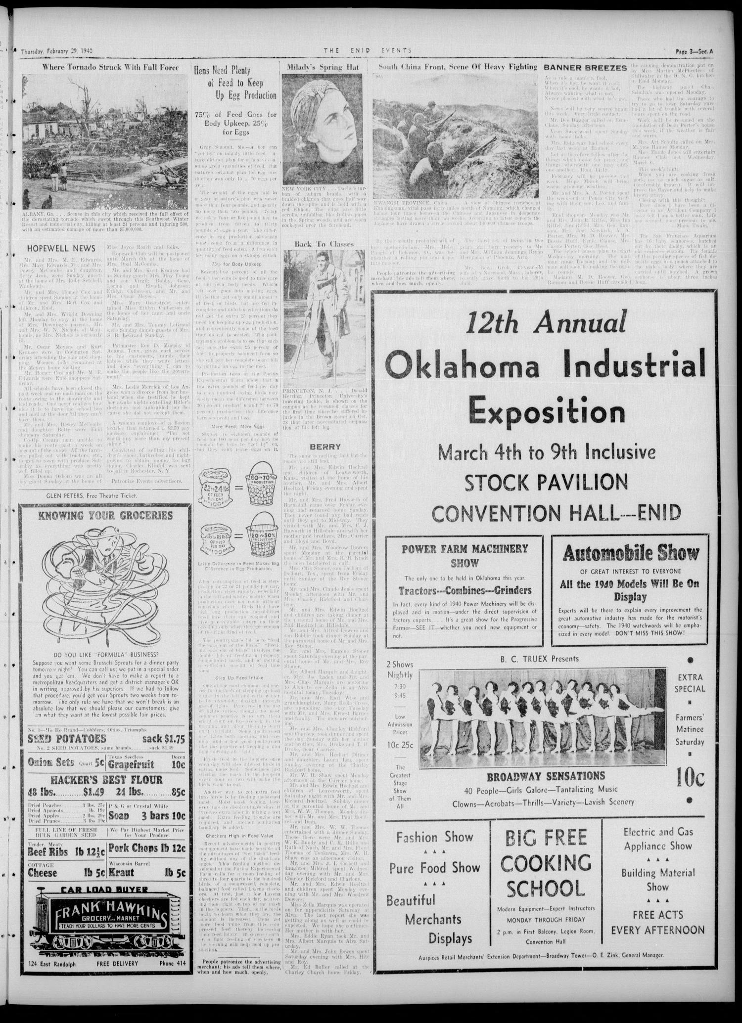 The Enid Events (Enid, Okla.), Vol. 47, No. 24, Ed. 1 Thursday, February 29, 1940
                                                
                                                    [Sequence #]: 3 of 12
                                                
