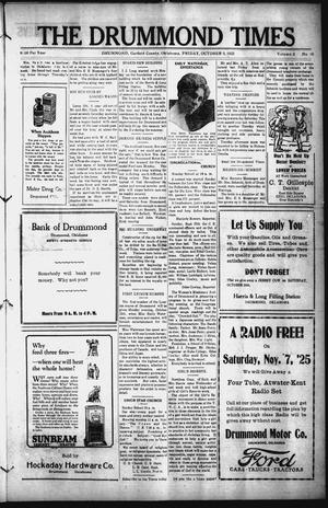 The Drummond Times (Drummond, Okla.), Vol. 2, No. 19, Ed. 1 Friday, October 9, 1925