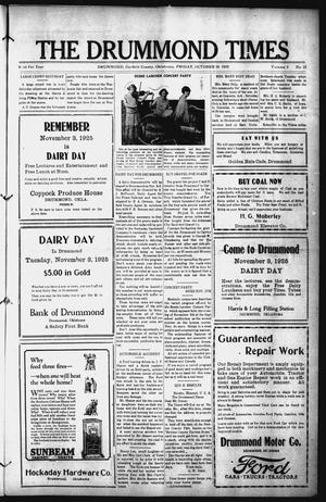 The Drummond Times (Drummond, Okla.), Vol. 2, No. 22, Ed. 1 Friday, October 30, 1925