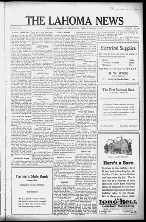 The Lahoma News (Lahoma, Okla.), Vol. 1, No. 18, Ed. 1 Friday, August 10, 1923