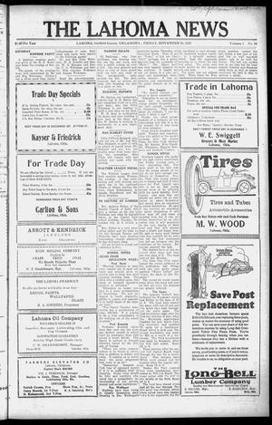 The Lahoma News (Lahoma, Okla.), Vol. 1, No. 34, Ed. 1 Friday, November 30, 1923