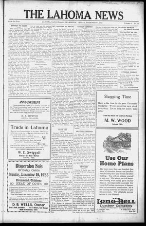 The Lahoma News (Lahoma, Okla.), Vol. 1, No. 35, Ed. 1 Friday, December 7, 1923