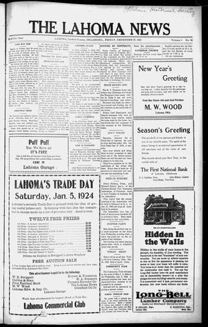 The Lahoma News (Lahoma, Okla.), Vol. 1, No. 38, Ed. 1 Friday, December 28, 1923