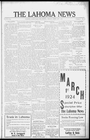 The Lahoma News (Lahoma, Okla.), Vol. 1, No. 44, Ed. 1 Friday, February 8, 1924