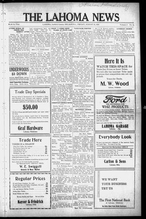 The Lahoma News (Lahoma, Okla.), Vol. 2, No. 21, Ed. 1 Friday, August 29, 1924
