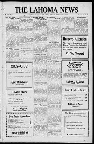 The Lahoma News (Lahoma, Okla.), Vol. 2, No. 25, Ed. 1 Friday, September 26, 1924