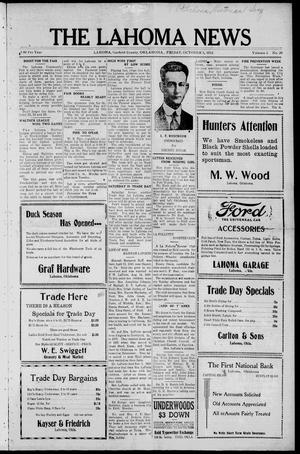 The Lahoma News (Lahoma, Okla.), Vol. 2, No. 26, Ed. 1 Friday, October 3, 1924