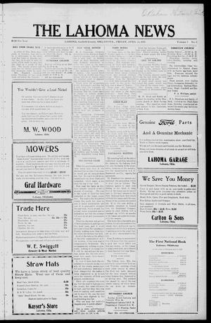 The Lahoma News (Lahoma, Okla.), Vol. 3, No. 3, Ed. 1 Friday, April 24, 1925