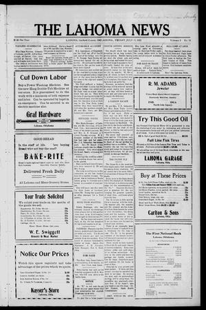 The Lahoma News (Lahoma, Okla.), Vol. 3, No. 15, Ed. 1 Friday, July 17, 1925