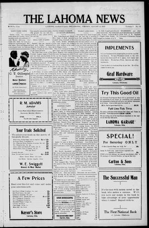 The Lahoma News (Lahoma, Okla.), Vol. 3, No. 19, Ed. 1 Friday, August 14, 1925