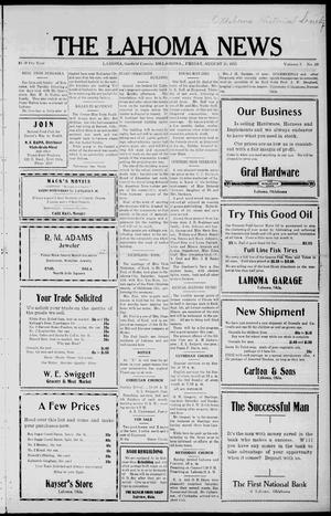 The Lahoma News (Lahoma, Okla.), Vol. 3, No. 20, Ed. 1 Friday, August 21, 1925