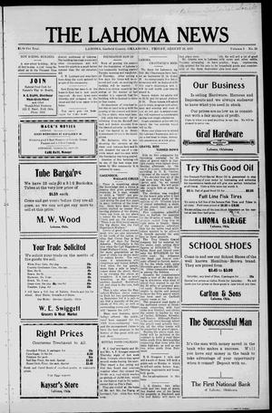 The Lahoma News (Lahoma, Okla.), Vol. 3, No. 21, Ed. 1 Friday, August 28, 1925
