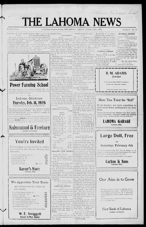 The Lahoma News (Lahoma, Okla.), Vol. 3, No. 44, Ed. 1 Friday, February 5, 1926