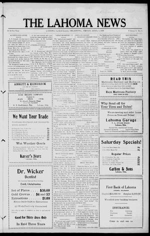 The Lahoma News (Lahoma, Okla.), Vol. 4, No. 1, Ed. 1 Friday, April 9, 1926