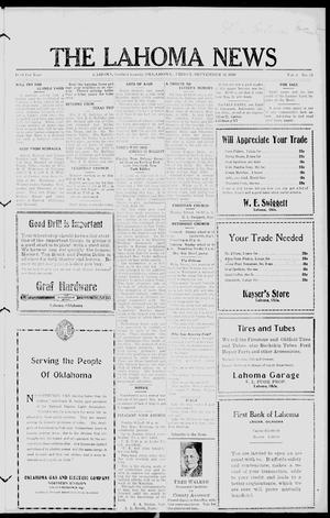 The Lahoma News (Lahoma, Okla.), Vol. 4, No. 23, Ed. 1 Friday, September 10, 1926